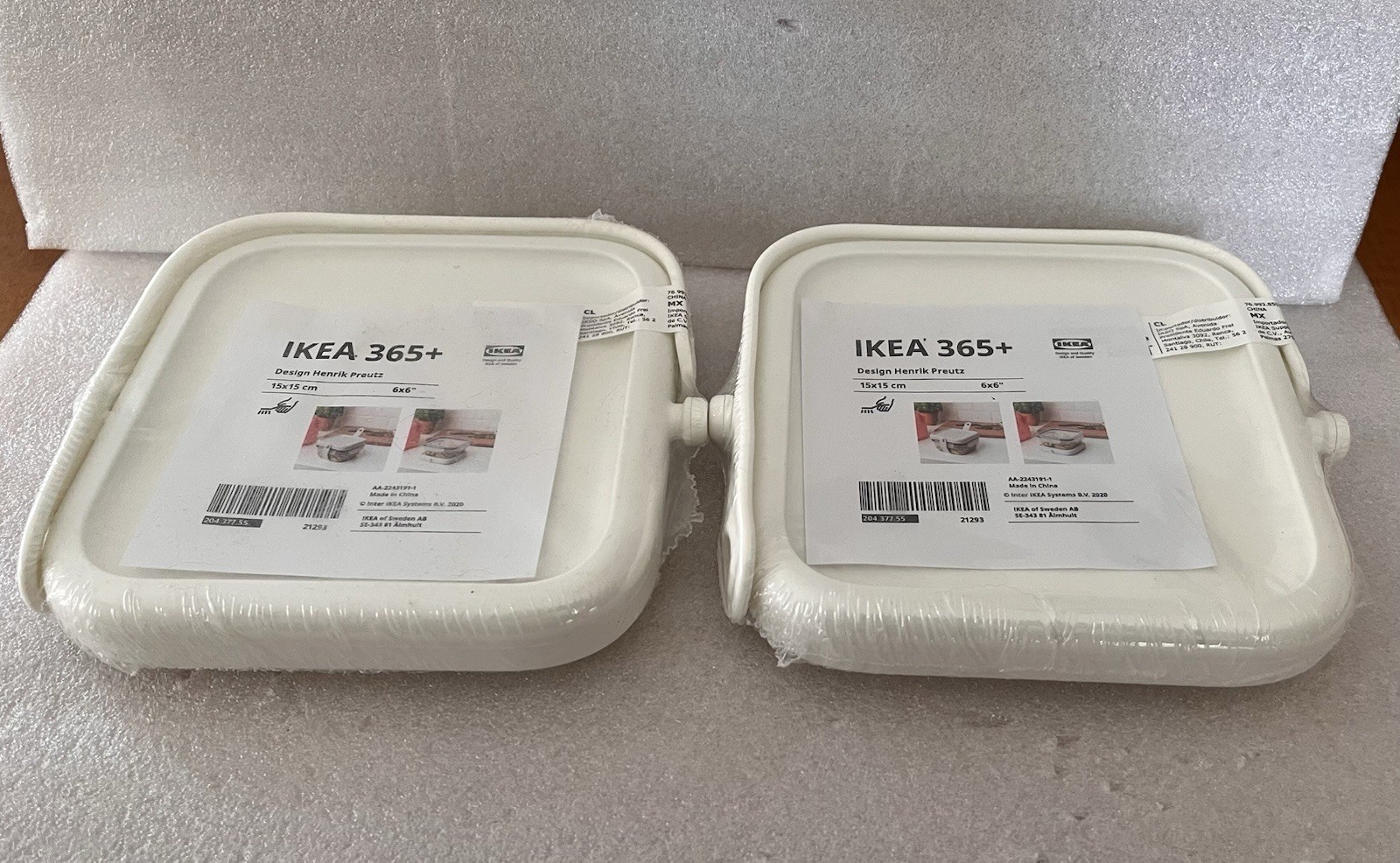 Ikea 365+ Ice Pack, Fits Top or Bottom Keep Food Fresh 6” x 6” New