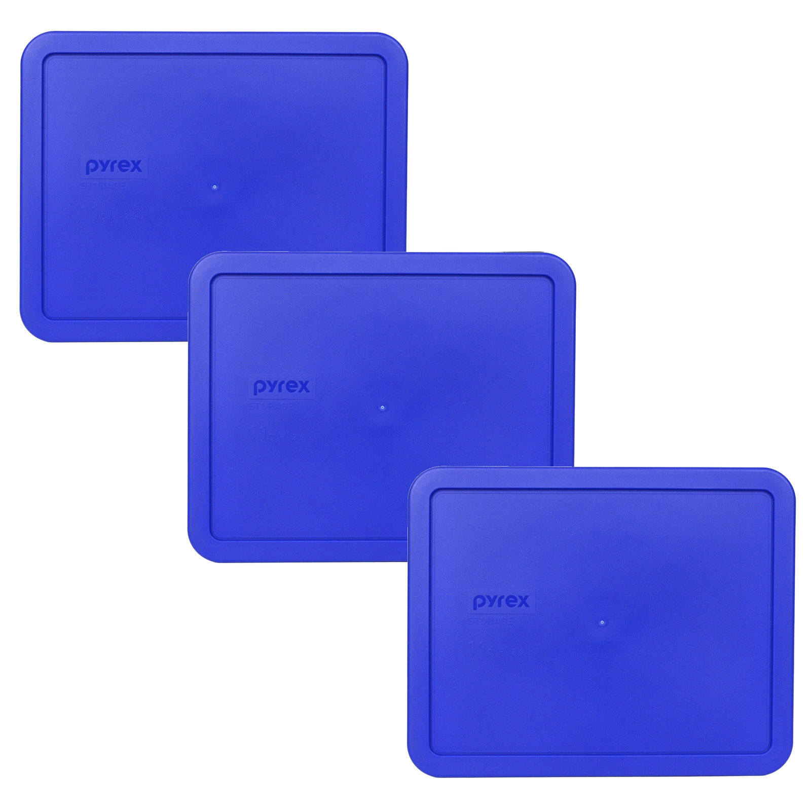 Pyrex 7212-PC Cadet Blue Plastic Food Storage Replacement Lid Cover (3-Pack)