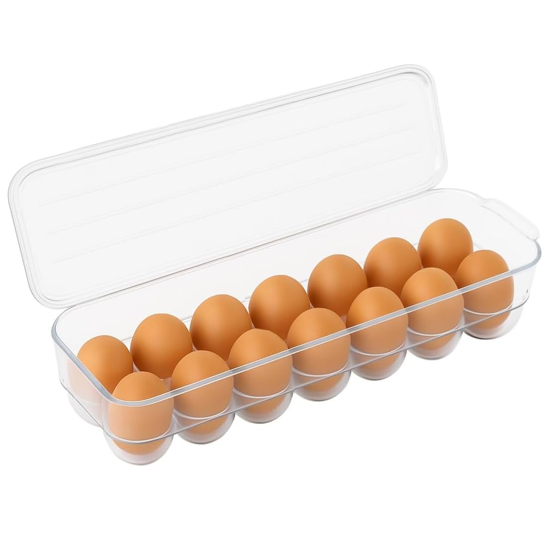 Egg Holder for Refrigerator with Lid – Clear Size Pillow29, Transparent