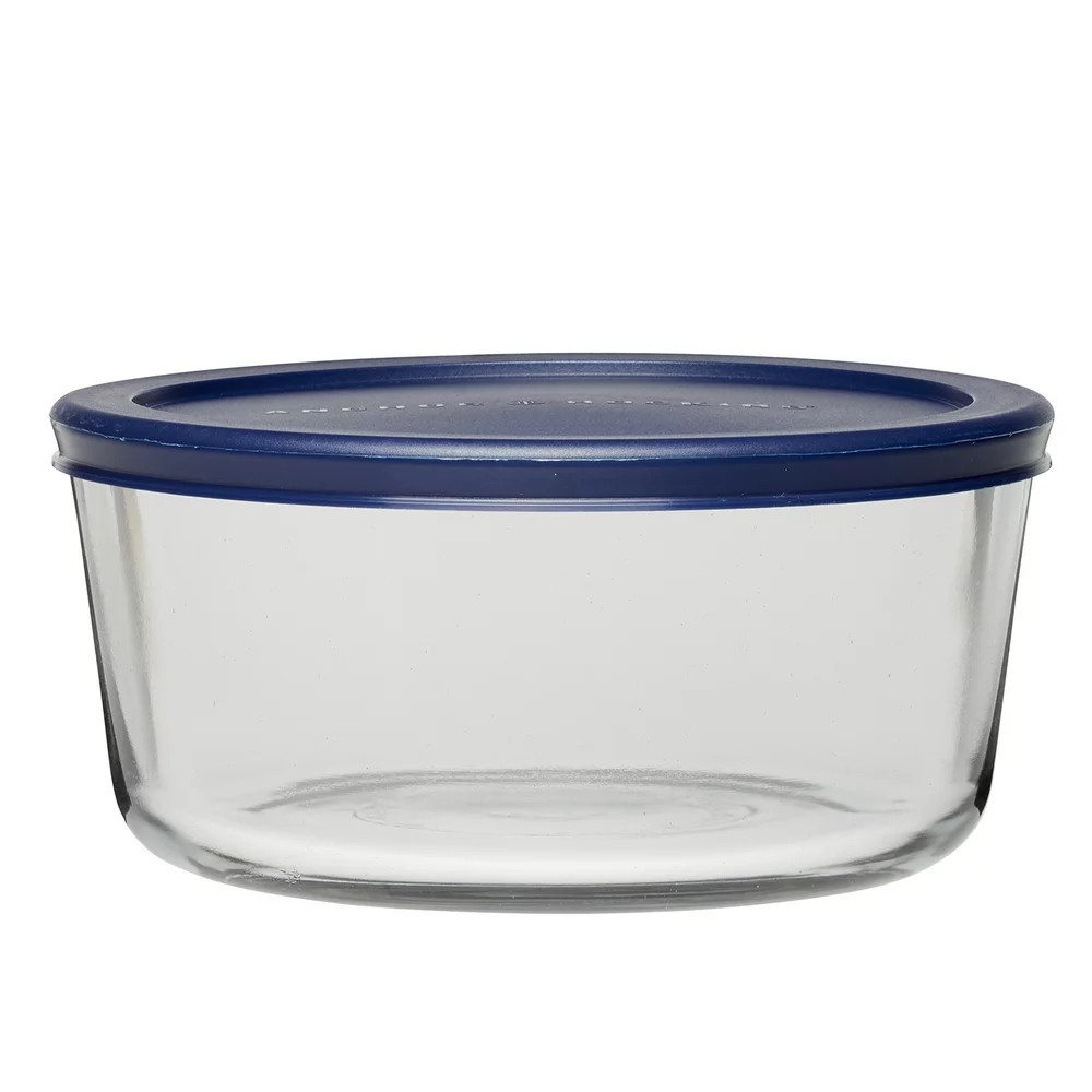7 CUP GLASS FOOD CONTAINER 7-Inch 1.75 Quart Round Food Storage with Lid
