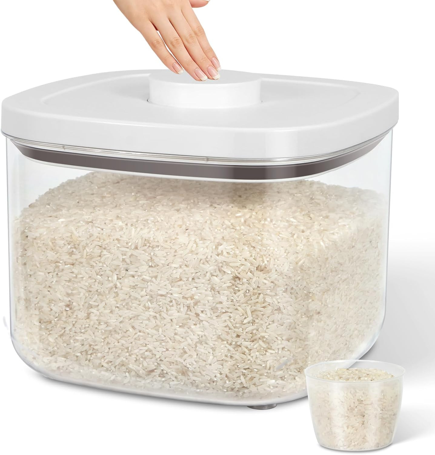 Tbmax Large Airtight Food Container 5.28 Qt with Pop up Lid & Measuring Cup, Ide