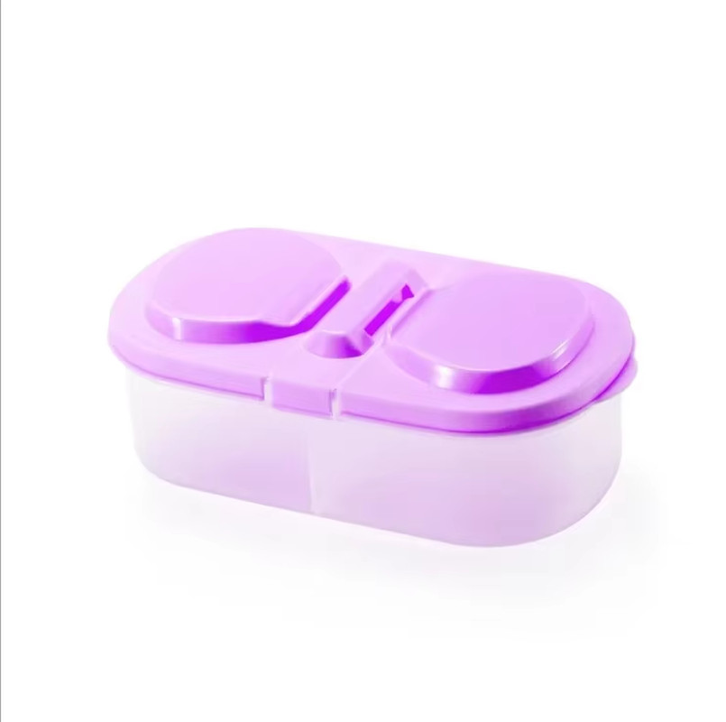 Versatile Sealed Plastic Food Storage Box with 2 Lattices for Kitchen Use
