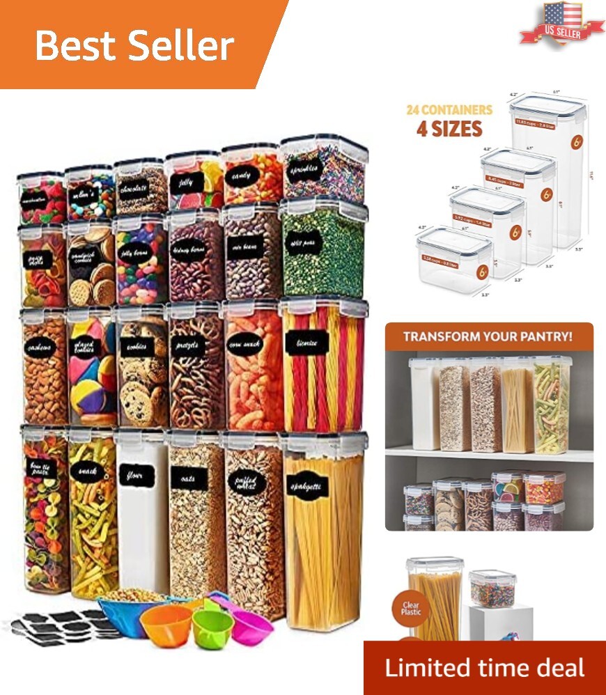 Food Storage Container Set – Canisters for Cereal, Rice, Pet Food – Spoon