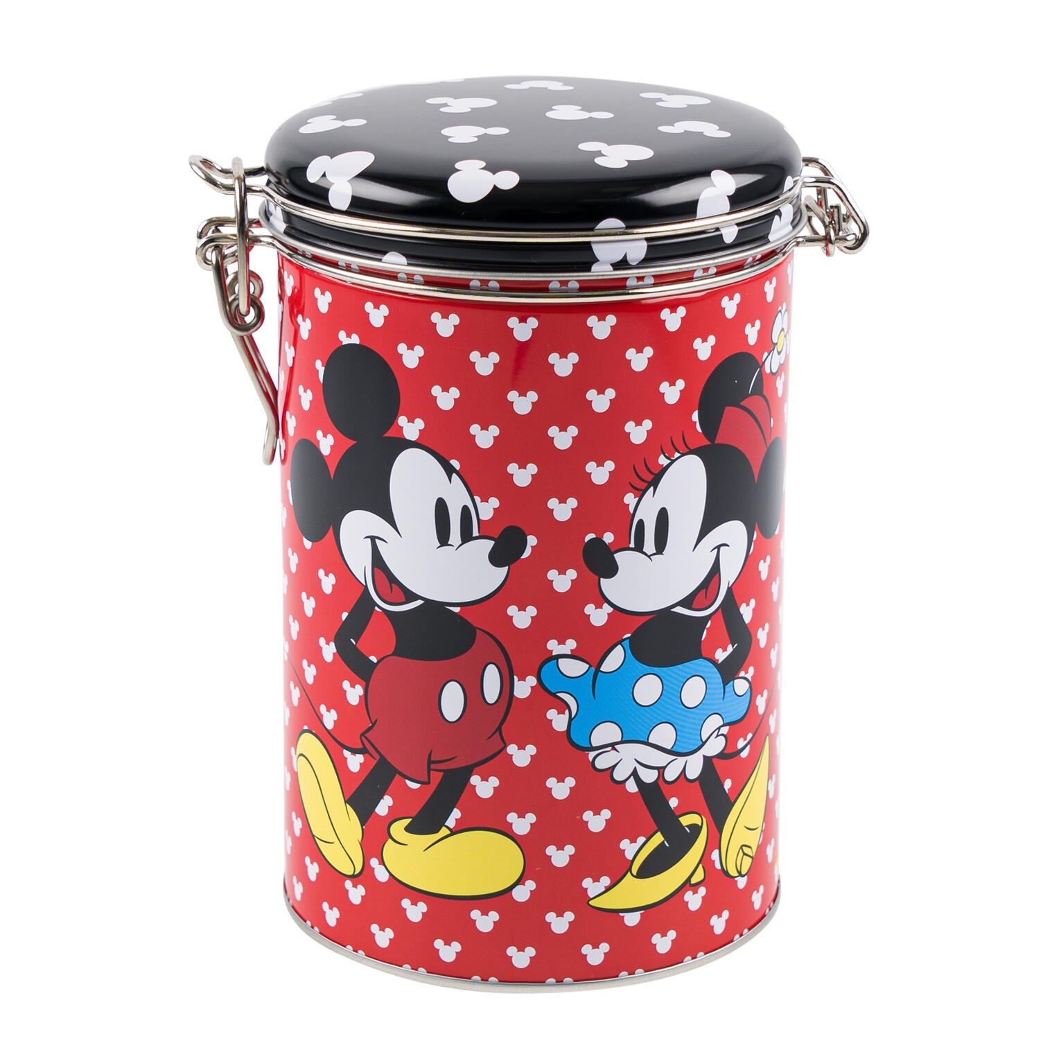 Disney Mickey and Minnie Red and Black Round Lock Top Canister