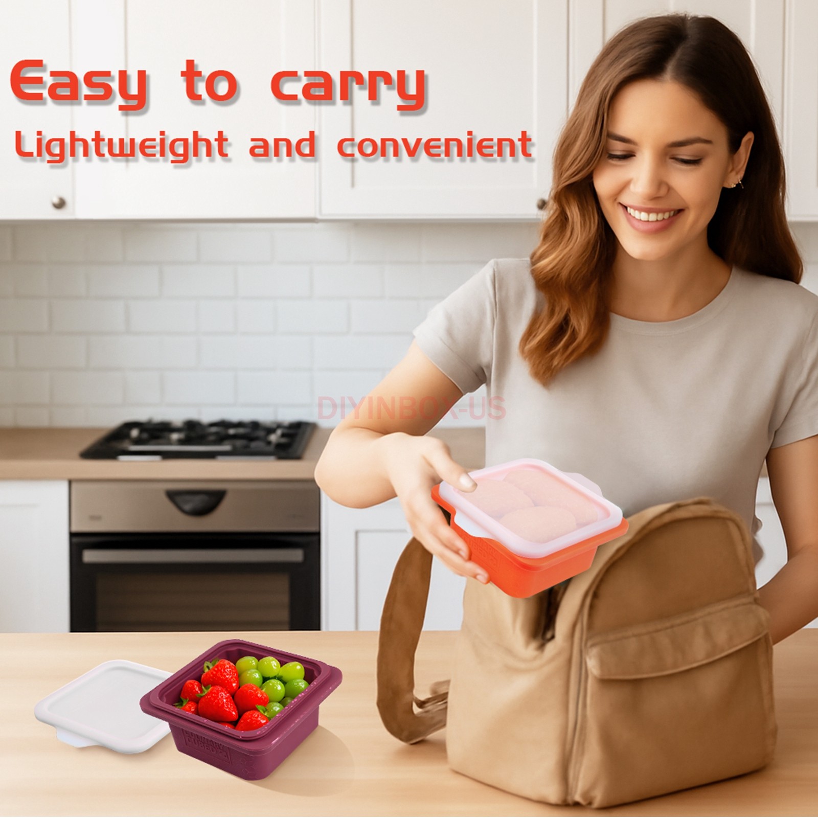 Food Storage Silicone Boxes Meal Container BPA Free Microwavable Dishwasher Safe