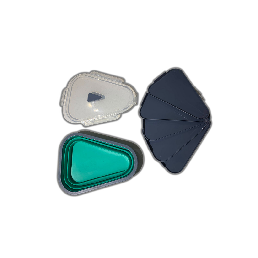 EXPANDABLE SILICONE PIZZA CONTAINER:HIGH QUALITY LEFTOVER PIZZA STORAGE-PORTABLE