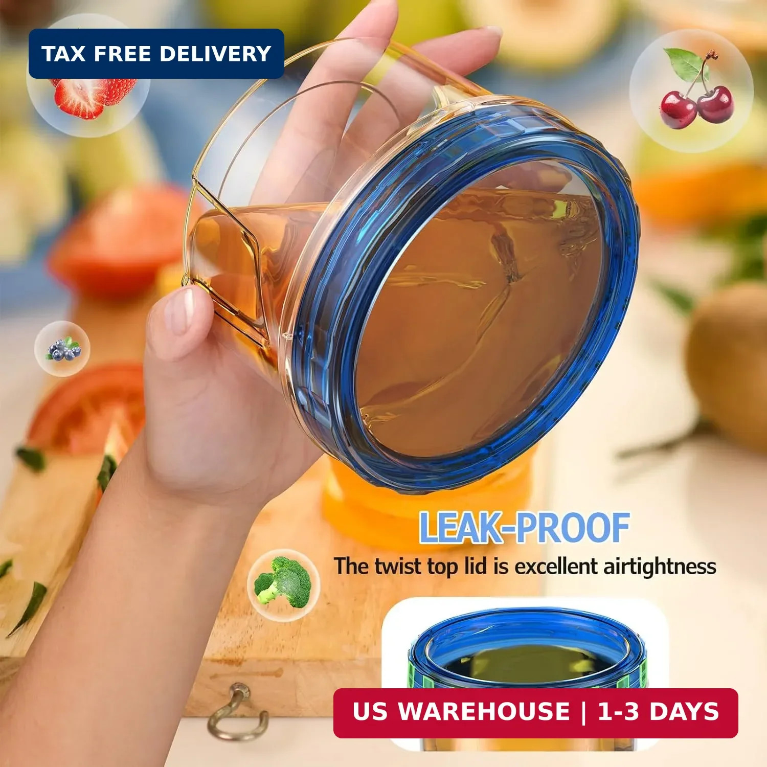 6 Pack-16 OZ Freezer Storage Containers, Small Plastic Containers with Twist Top
