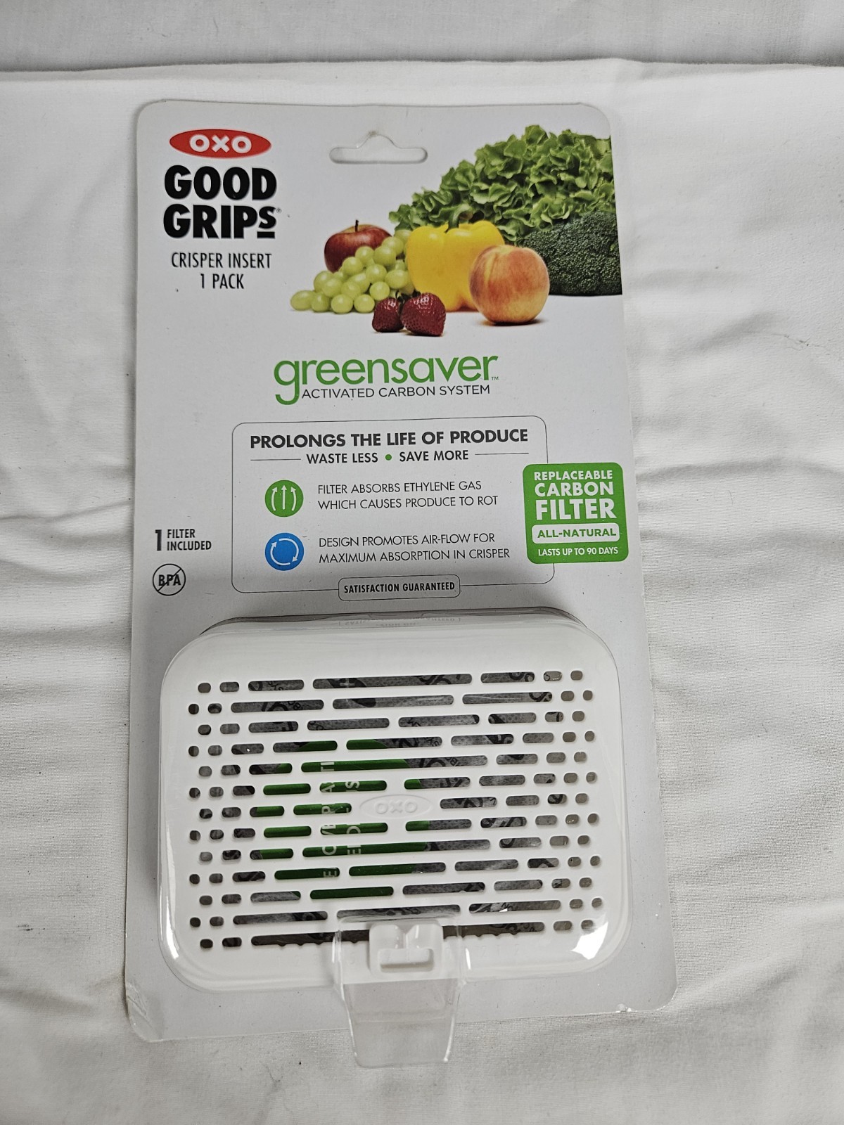 OXO Good Grips Crisper Insert 1 Pack Greensaver Replaceable Carbon Filter New