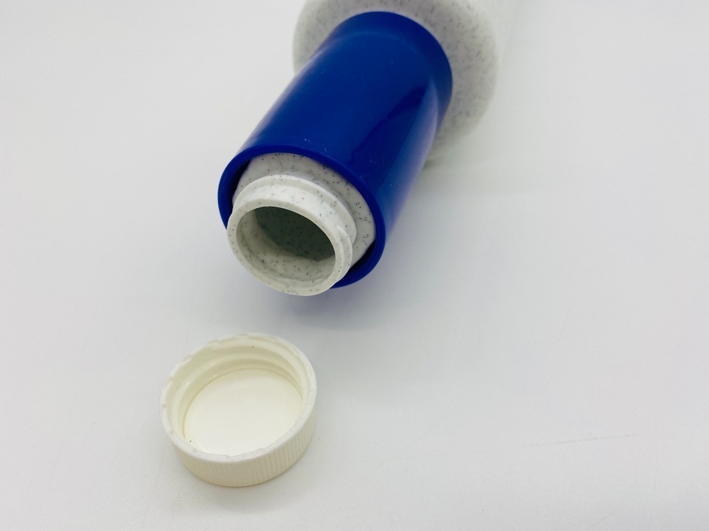 Vintage Speckled White Blue 16″ Fillable TUPPERWARE Rolling Pin 9″ Body with Cap