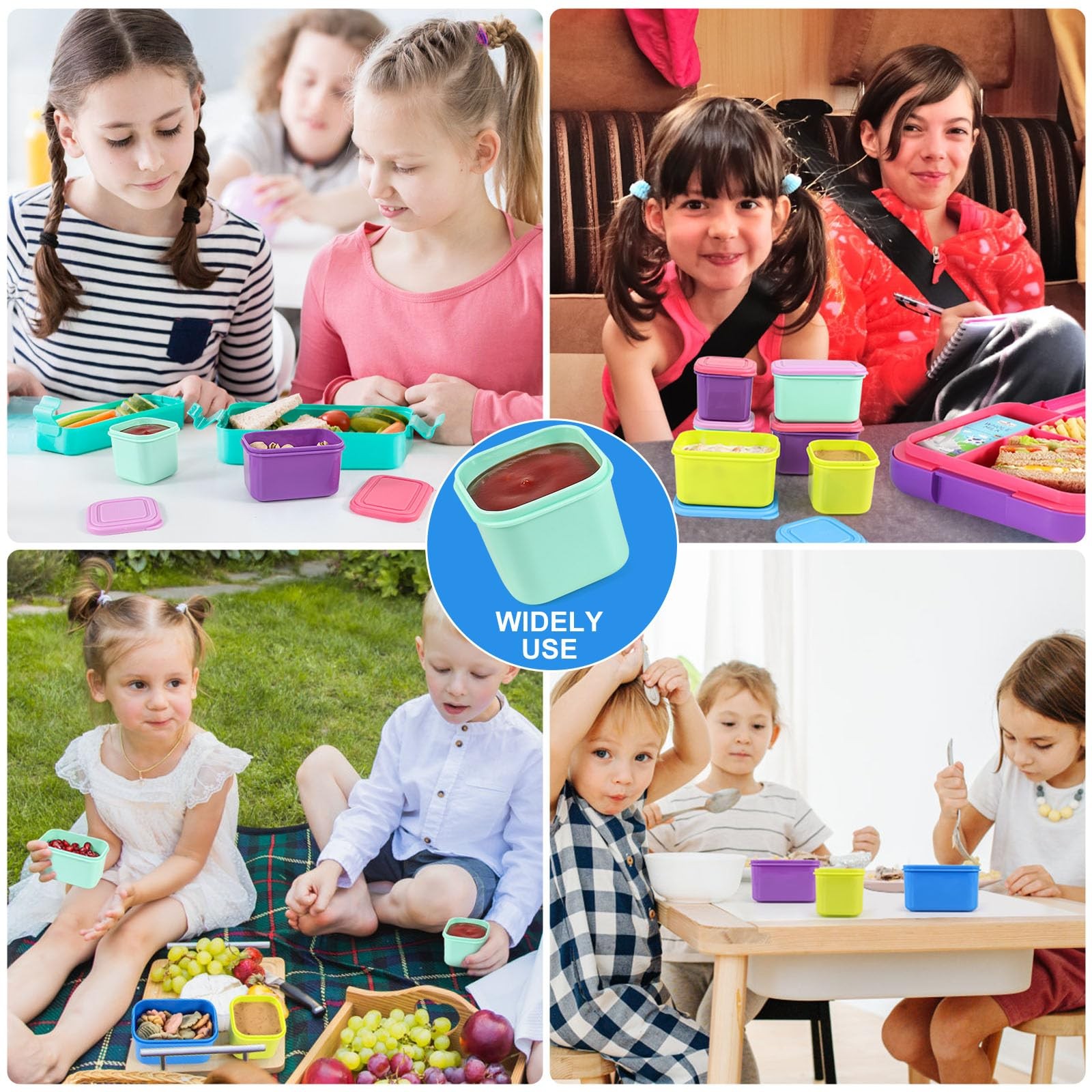 Small Food Containers with Lids Set of 8, 4pcs 3oz & 4pcs 5oz Leakproof Stack…