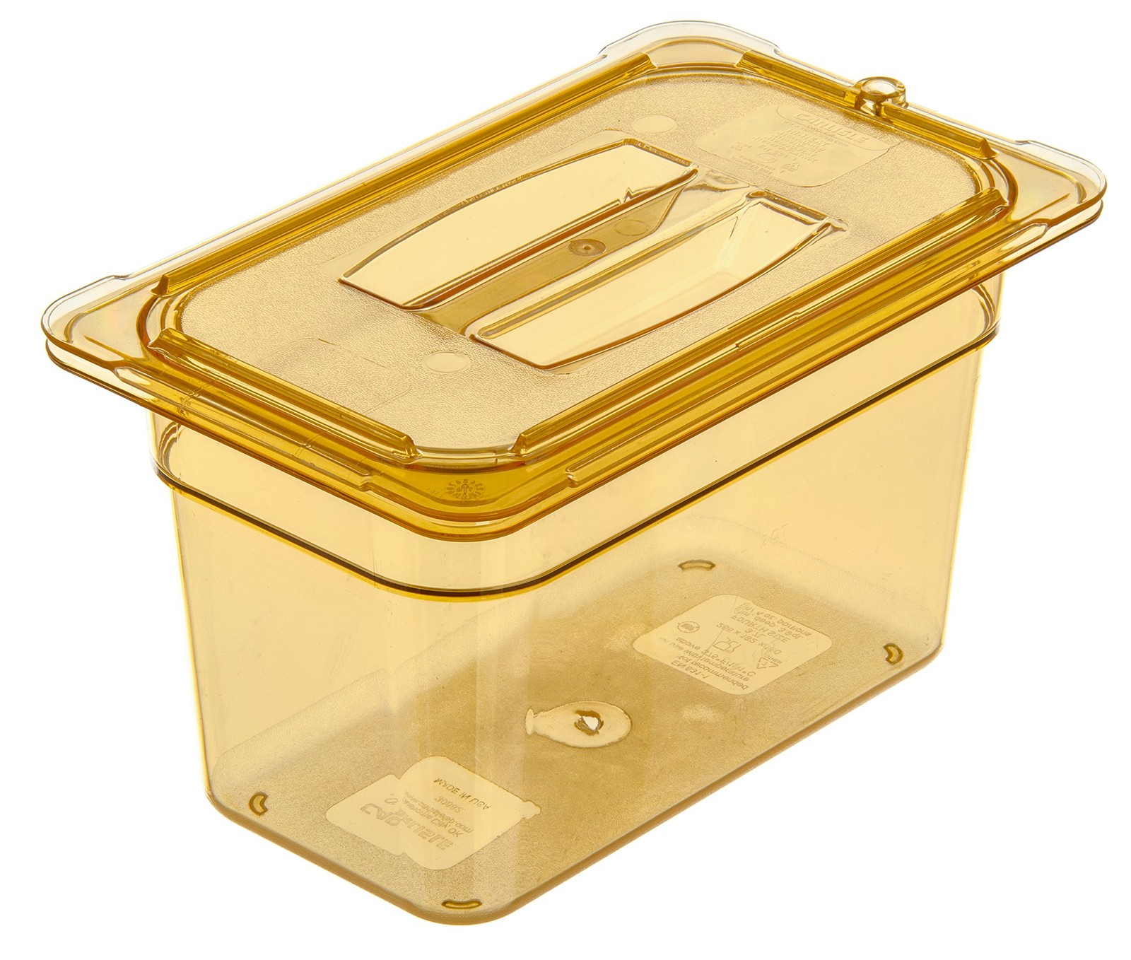 StorPlus High Heat Food Pan Chafing 1/4 Size 6 Inches Deep Amber Plastic