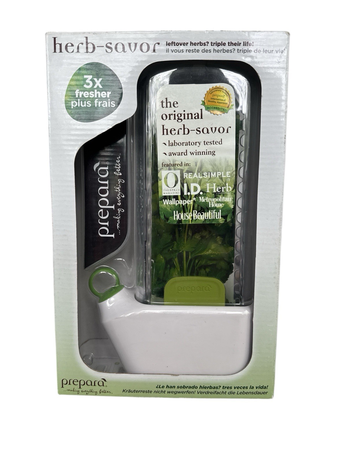 PREPARA HERB SAVOR KEEP YOUR HERBS FRESH Refrigerator Herb Keeper 