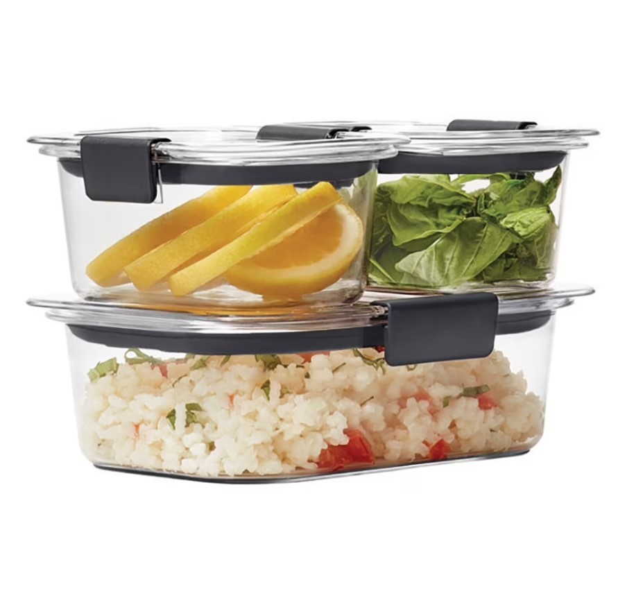 Brilliance Glass Food Storage set of 3 containers 6 total pieces, BPA-Free