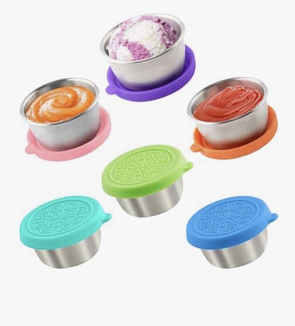 6 Pack 1.6 Oz Salad Dressing Containers with Lids, Small Leakproof Reusable