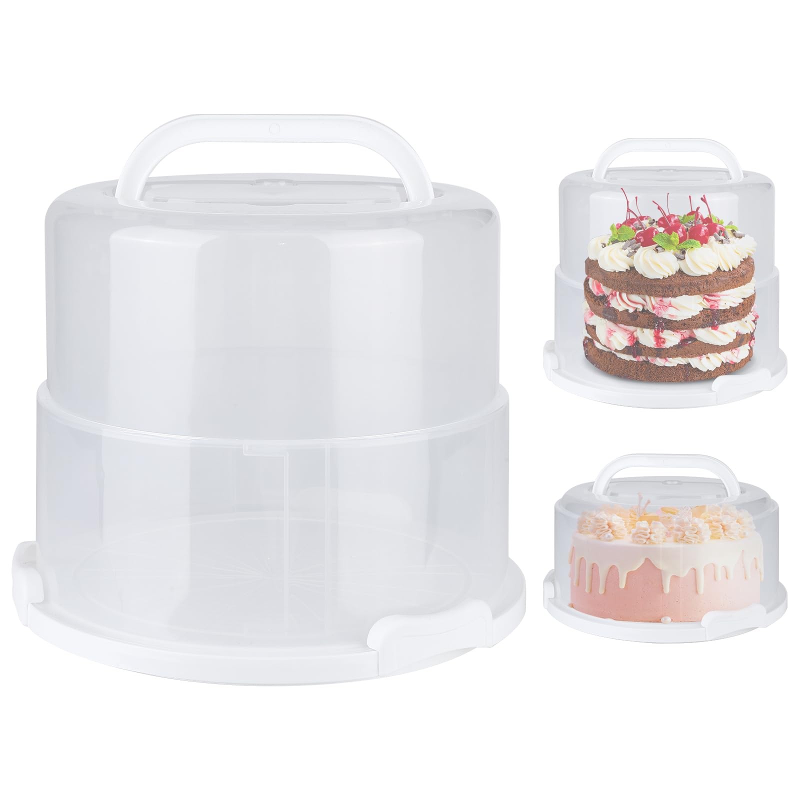 Foldable Cake Carrier, Holds up to 10in Round and 8.5in High Cake, with Lid a…