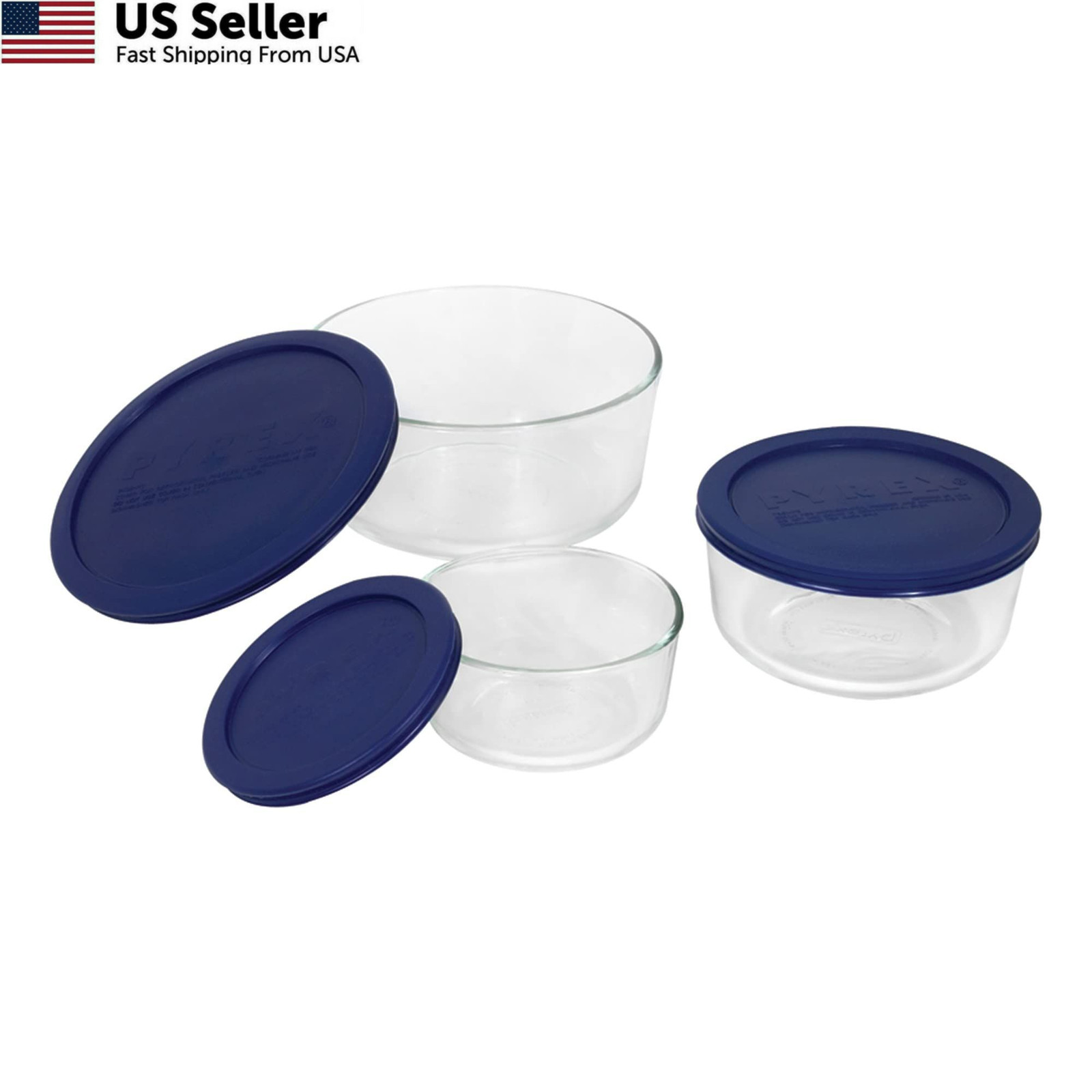 Pyrex Simply Store (3-Pack) Glass Food Storage Containers Set, (2, 4 &