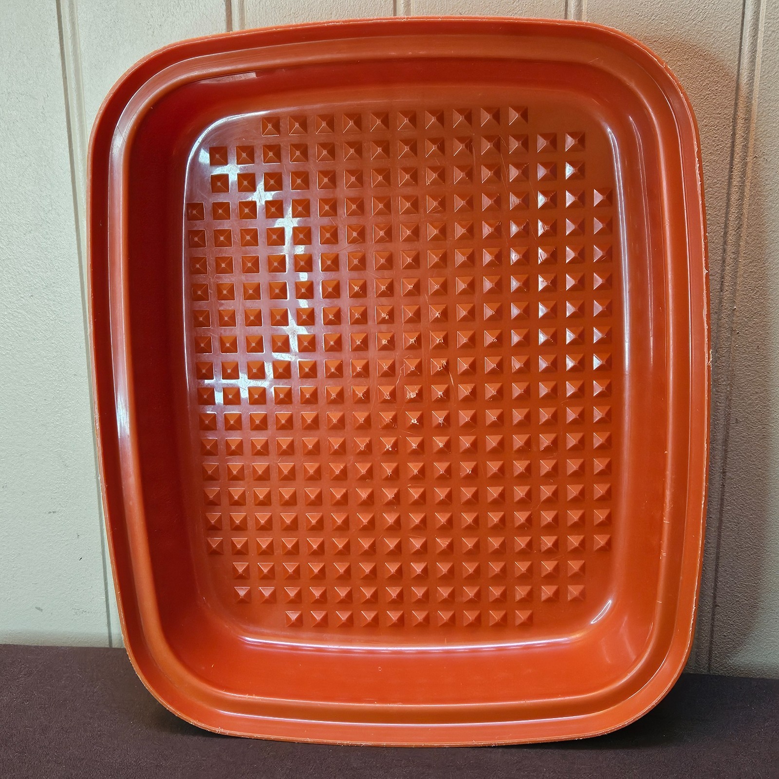 VTG Large Tupperware Meat Marinating Container Paprika 1294 White Lid