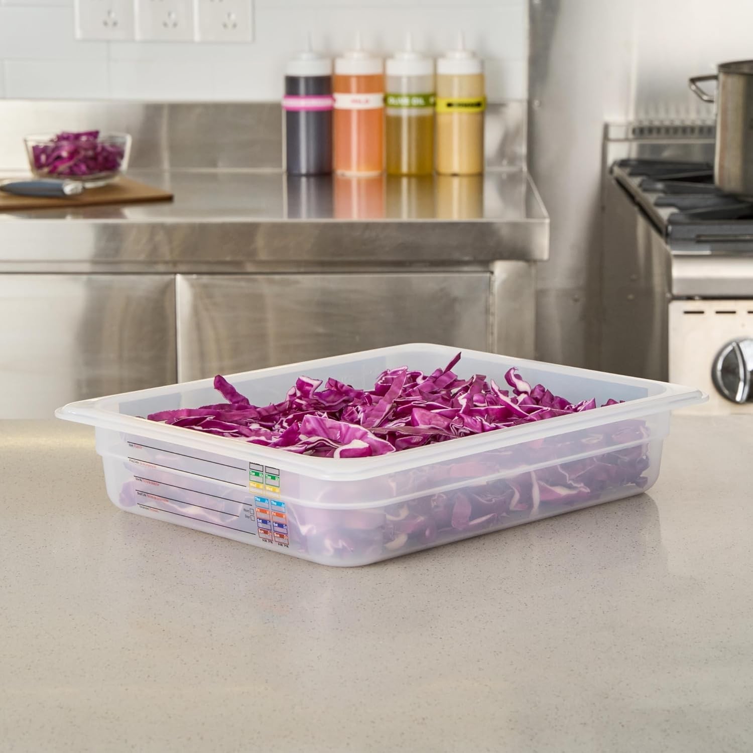 Food Storage Container 1 Pack of 12.7 x 10.3 x 2.5 Inches Plastic Stackable