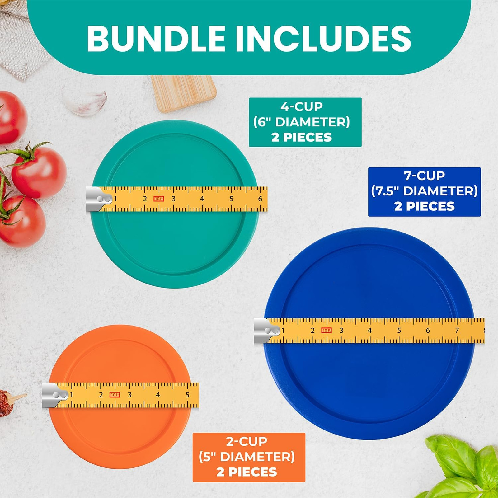 Pyrex Replacement Lids Set for Glass Storage Containers BPA-Free Dishwasher