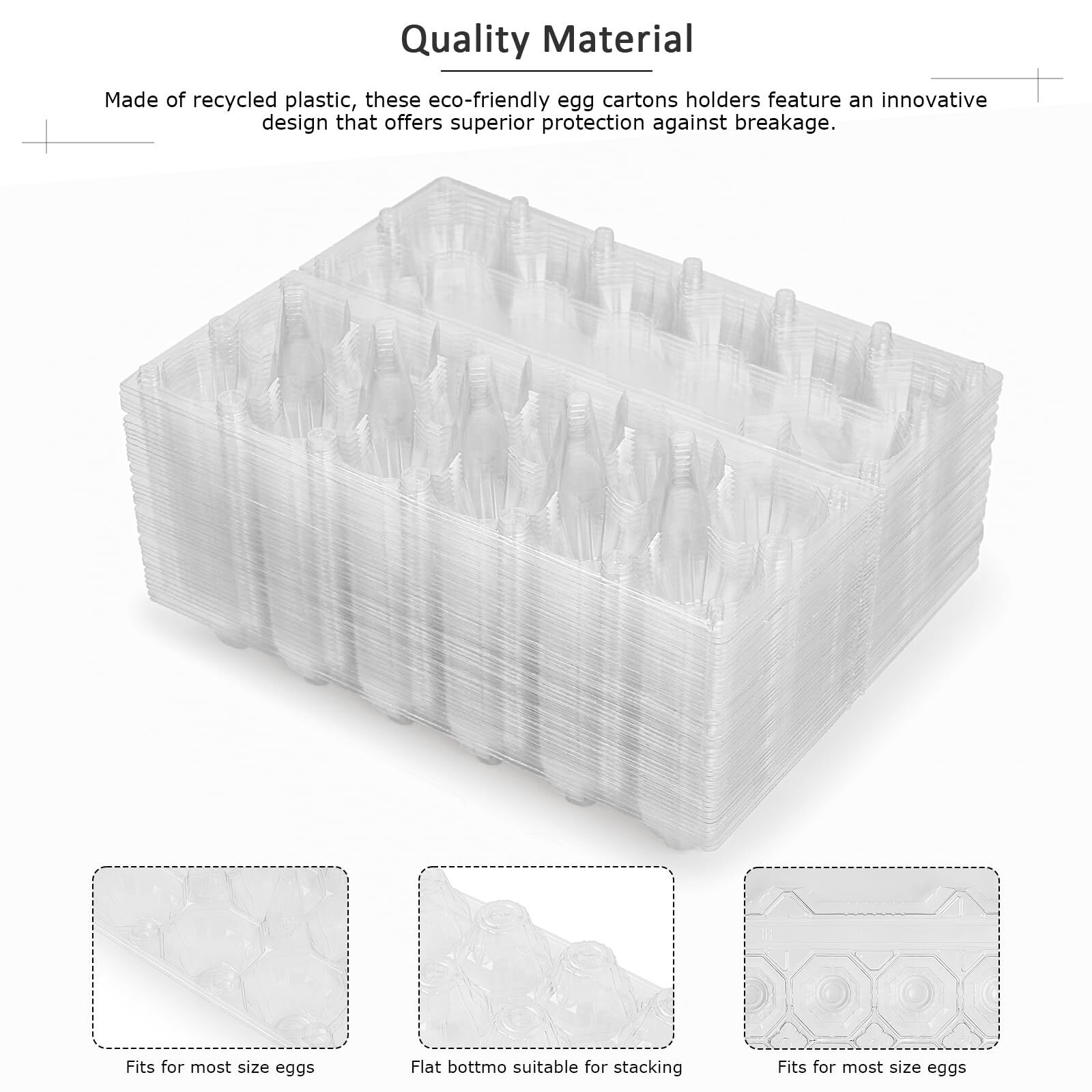 48 Pack Egg Cartons Cheap Bulk 12 Count 1 Dozen Clear Empty Chicken Egg Carto…