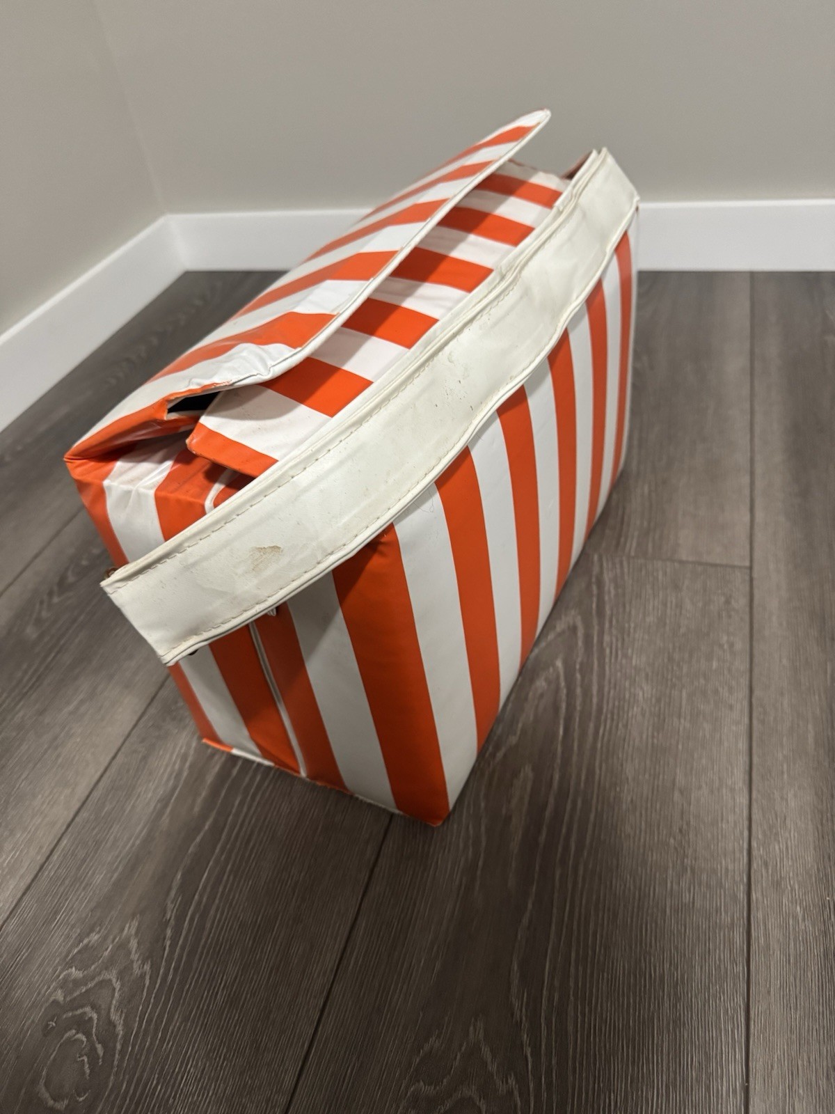 Vintage Tupperware Orange Stripe Picnic Cooler Set New Open Box