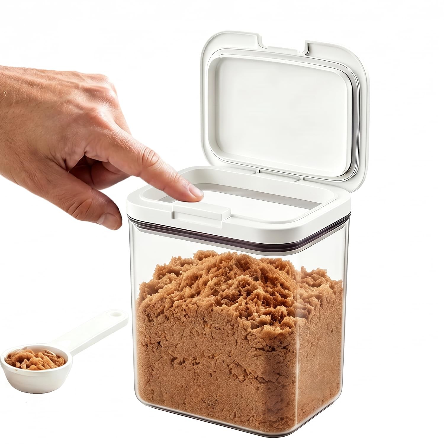 Brown Sugar Keeper, 2.11qt Brown Sugar Container Airtight with Lid Spoon, Lar…