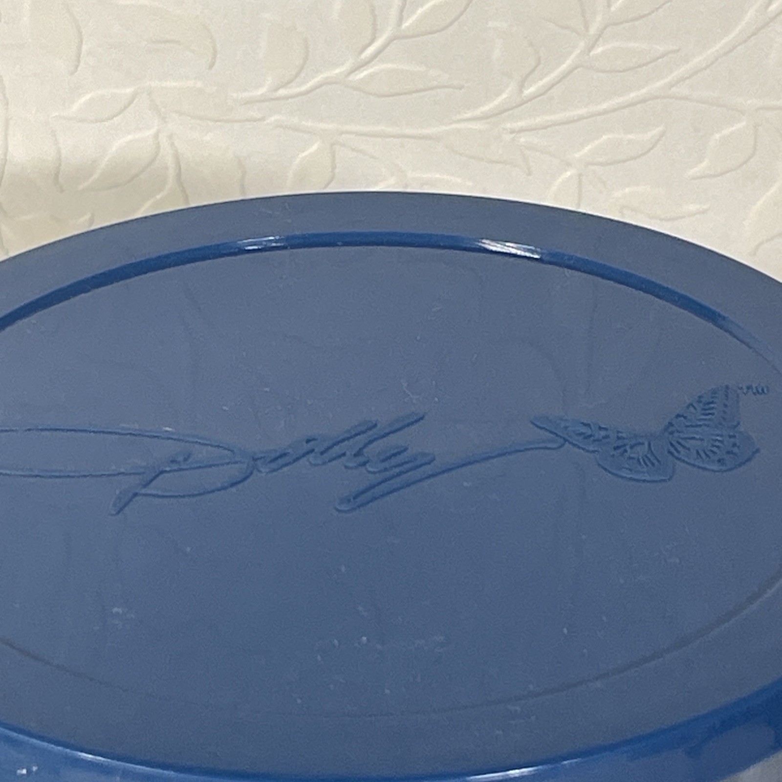 2 Dolly Parton Glass Food Storage Bowls Container Butterfly Blue 16 & 60 Oz NEW