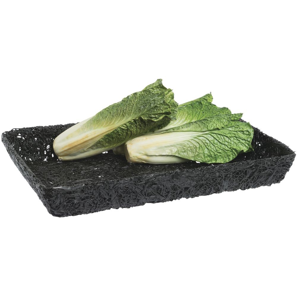 Ventilated Produce Tray Rectangular Black Plastic- 21″L x 14″W x 3″H