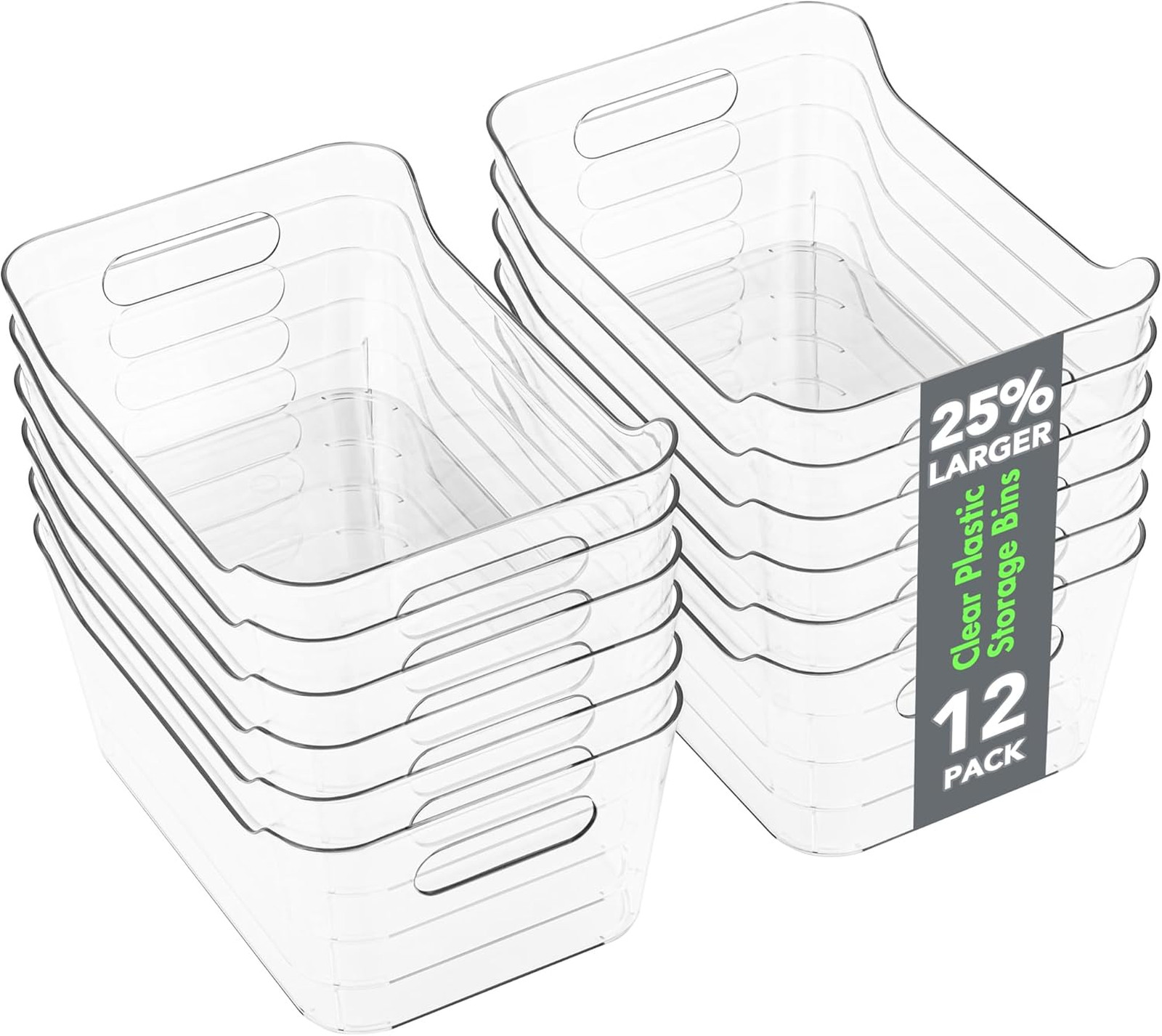 Plastic Storage Bins 4.2L Organizer Containers Pantry Kitchen Office Bathroom