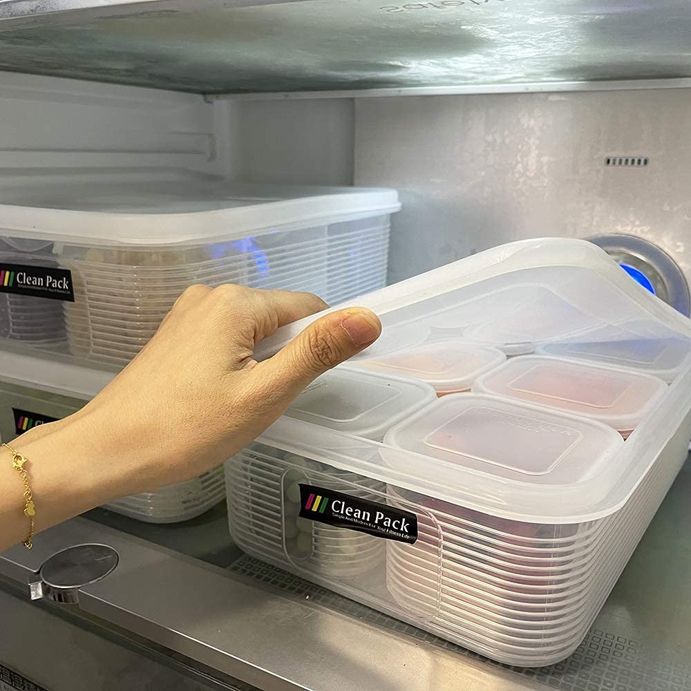 TeTeBak Food Storage Containers with Lids Airtight 6PCS Removable Clear