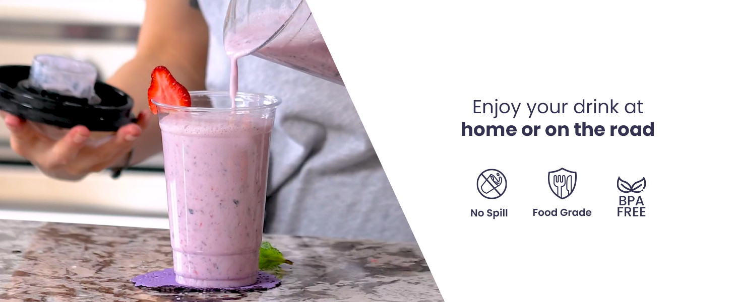 50 Pack 32 oz Clear Plastic Cups with Flat Lids, Disposable Iced Coffee Cups,