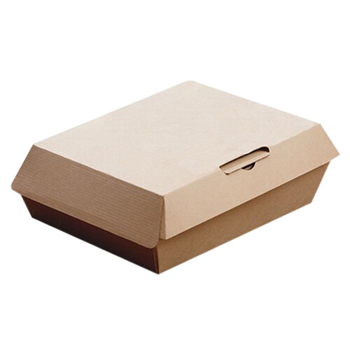 Eco-Flute Windowed Meal Box 5″ L x 4″ W x 2.25″ D Kraft Cardboard | 300/Case