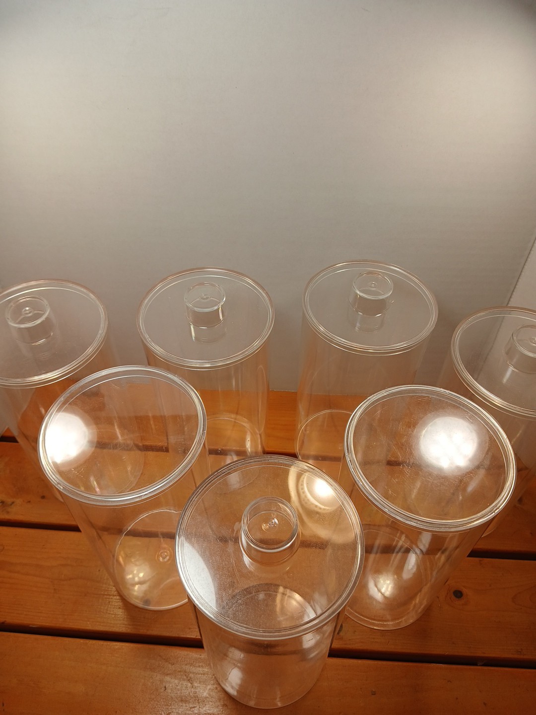 Set Of 7 Round Plastic Containers