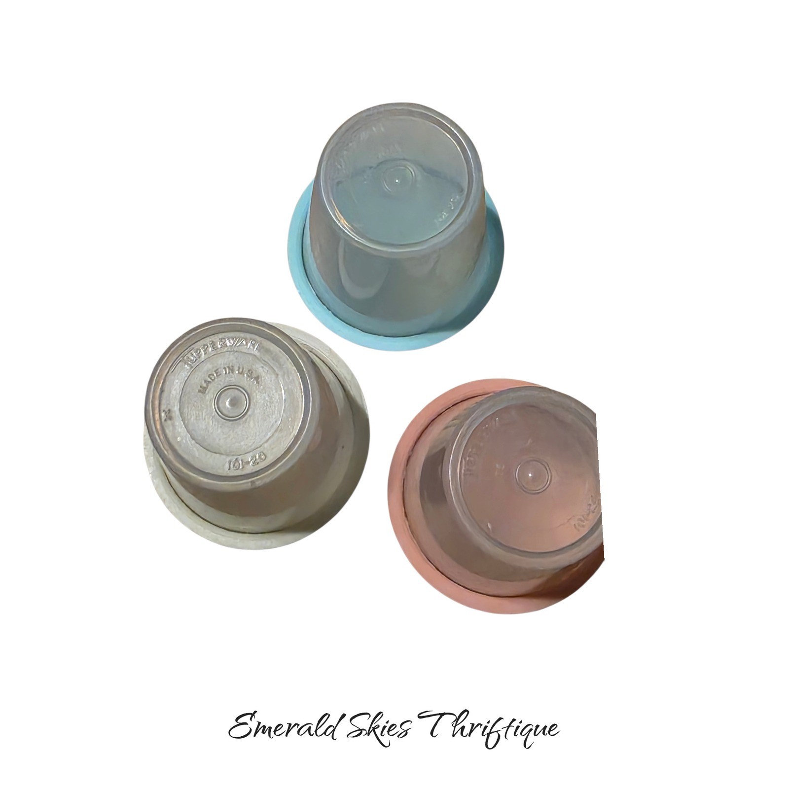 3 Tupperware Midgets 2oz Mini Condiment/Pill/Herb Containers clear free ship