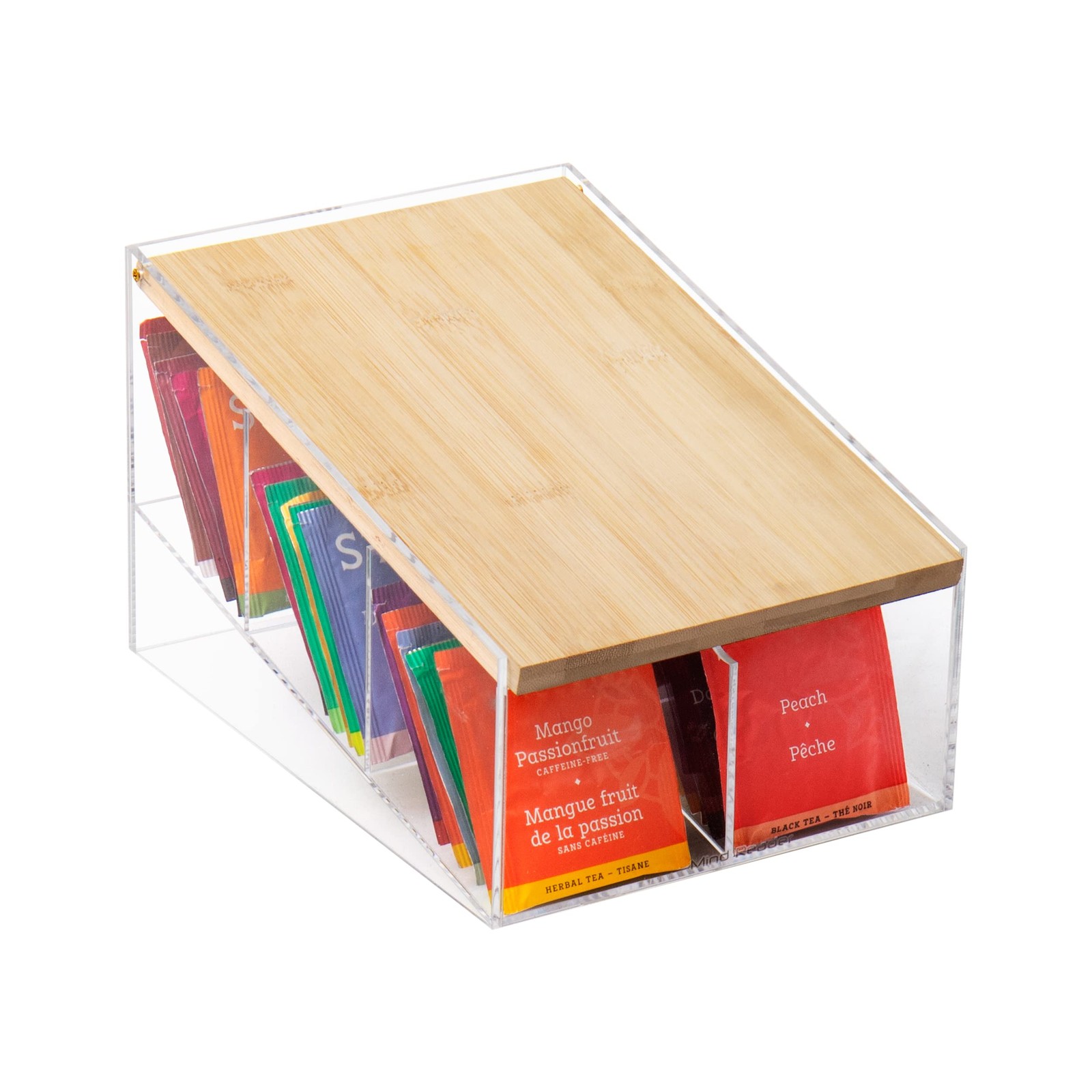 Acrylic Tea Bag Organizer 6.25x9x5.5″ Tea Station Countertop Storage Brown