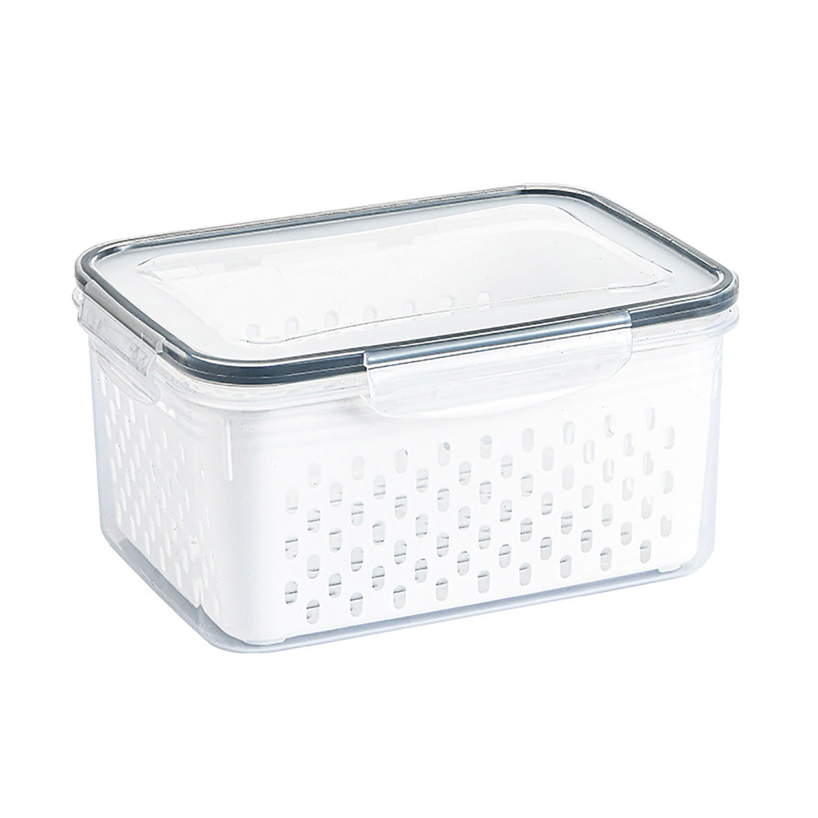 Transparent Drain Storage Basket Box For Quick Draining In Kitchen Supplies