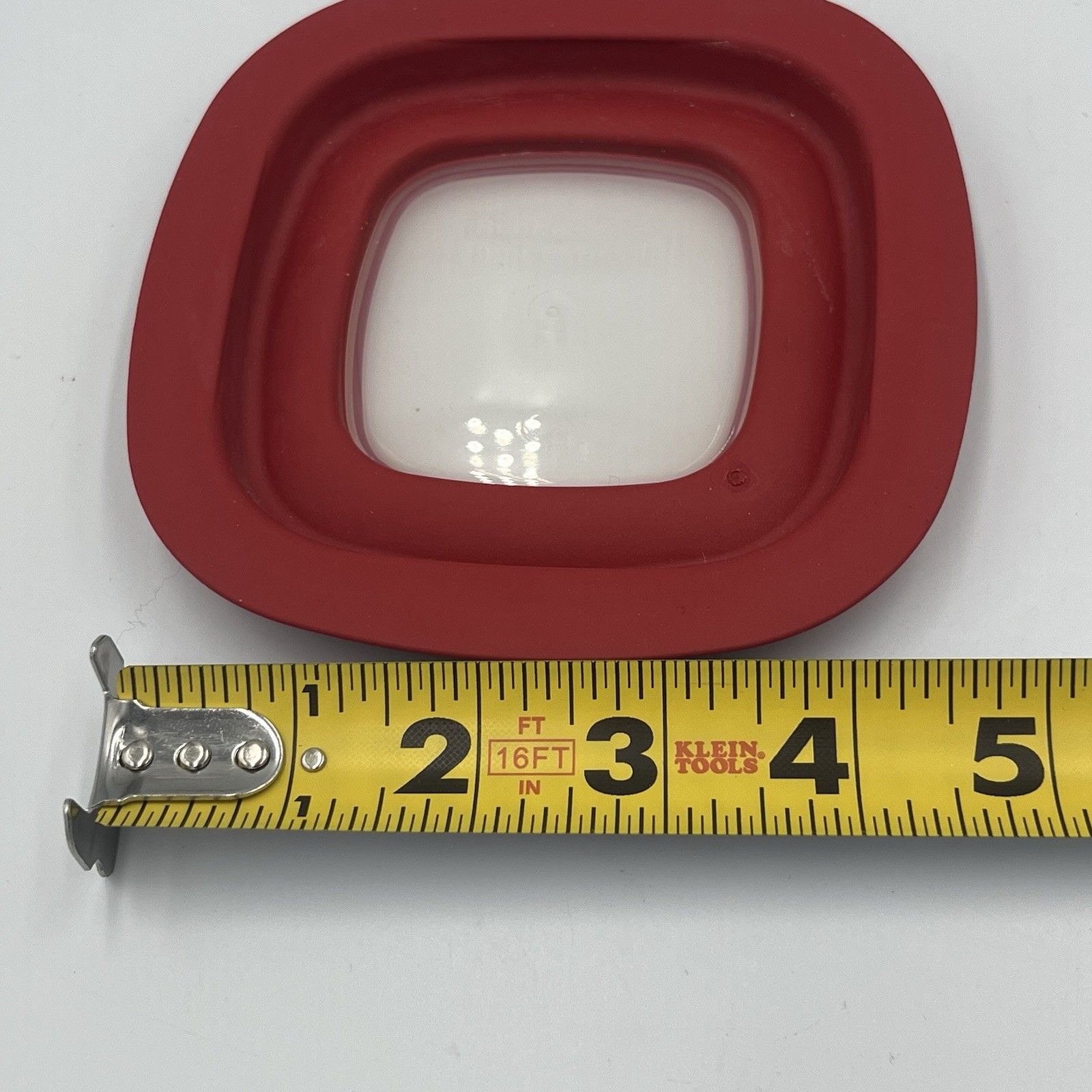 Rubbermaid Square Glass Container 1 cup/236mL 7N68 WITH RED LID VTG RARE