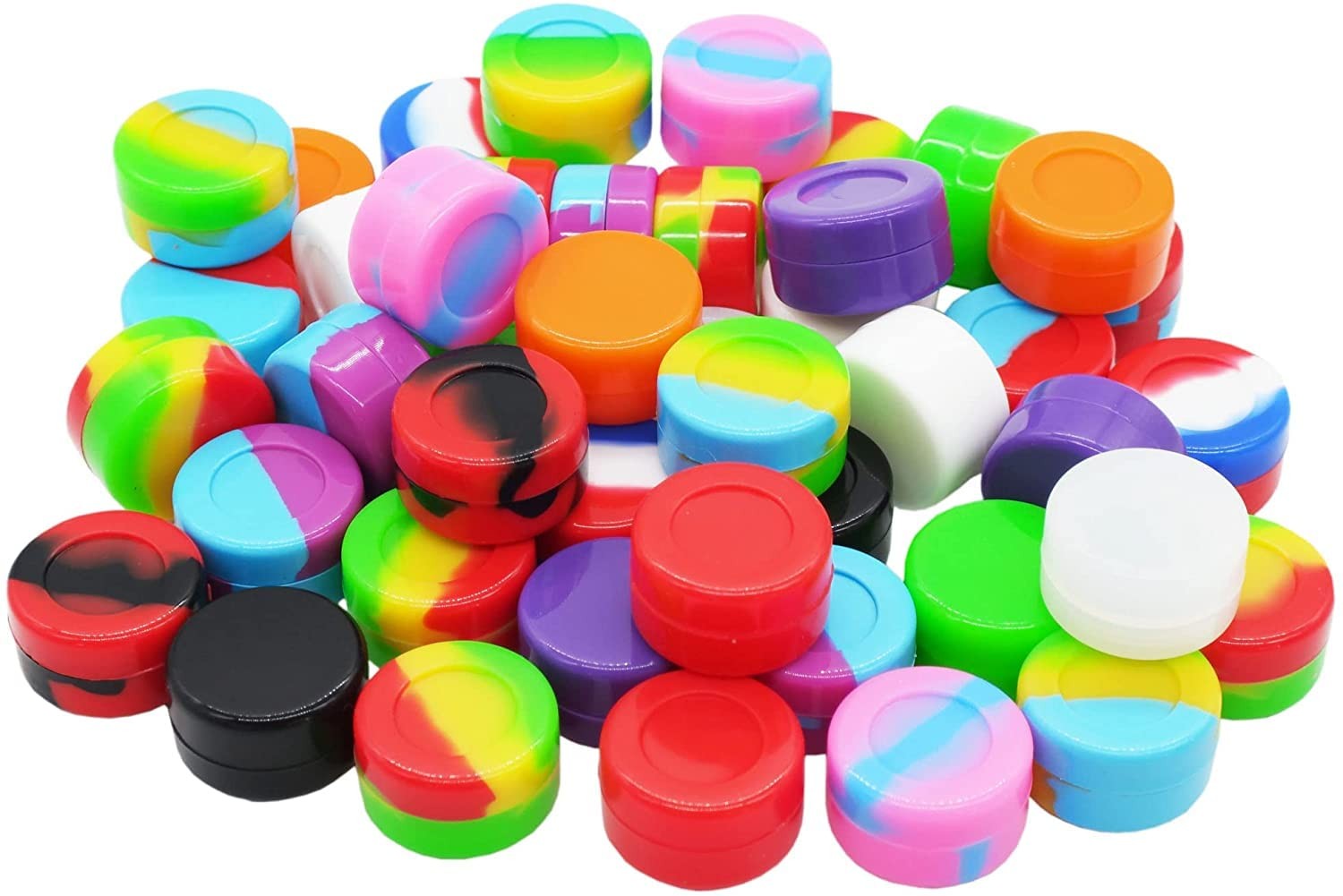5ml Silicone Wax Containers Concentrate Sealed Oil Nonstick Jars 10 Multicolor