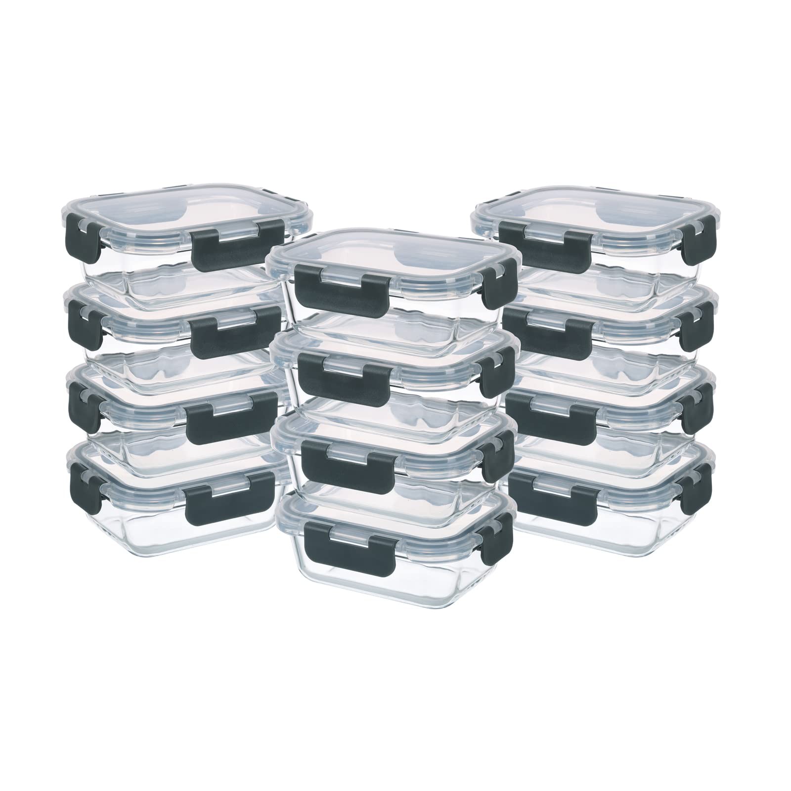 24-Piece Small Glass Food Storage Containers with Lids Airtight, 1.5 Cup Meal…