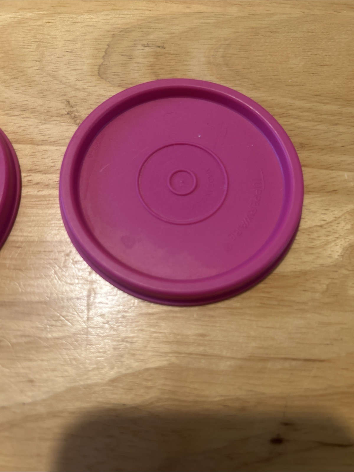 Vintage Tupperware Lid For 2oz Midget Container Dark Pink Three Lids Only
