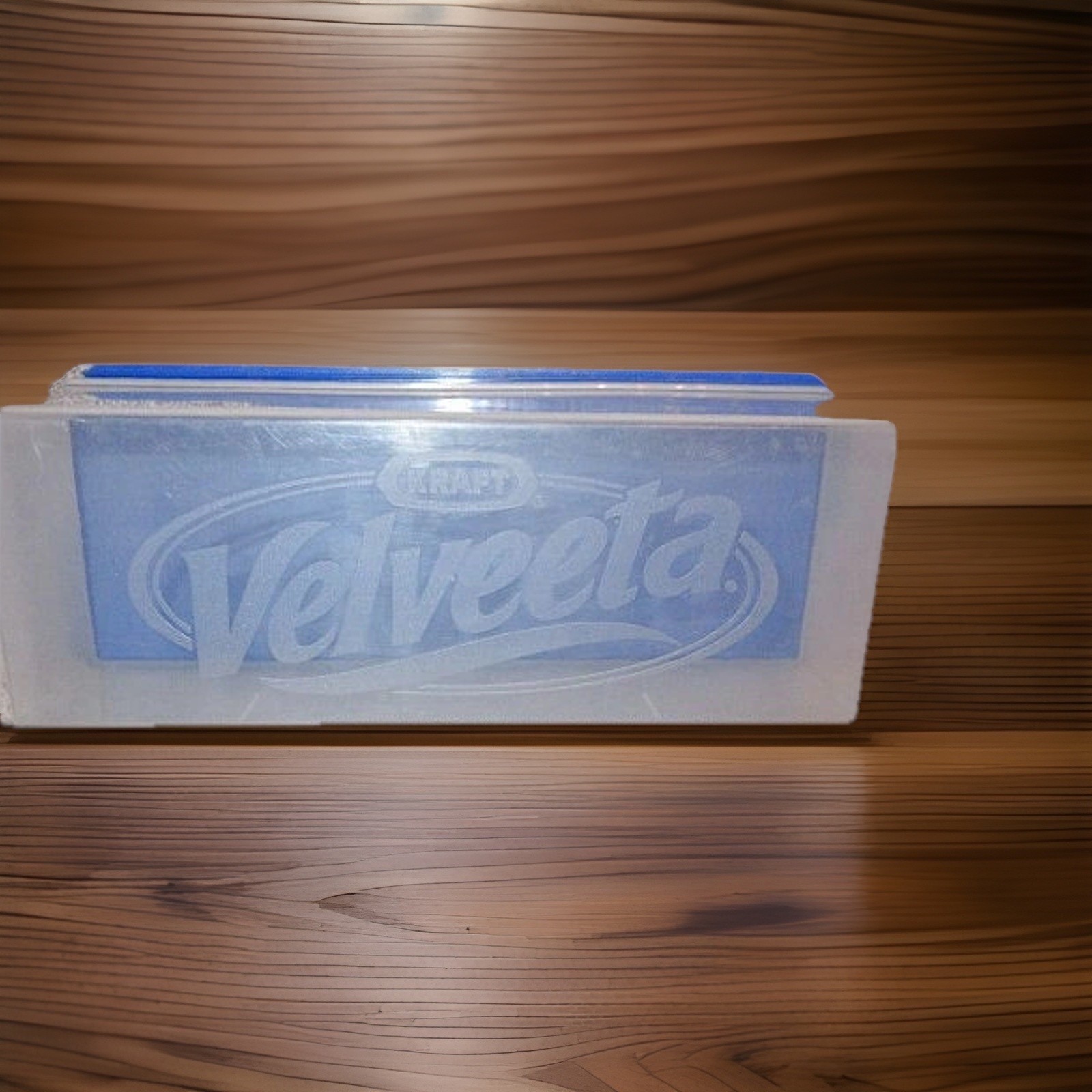 Vtg Kraft Velveeta Cheese Keeper 2 lb Plastic Storage Container Clear Blue USA