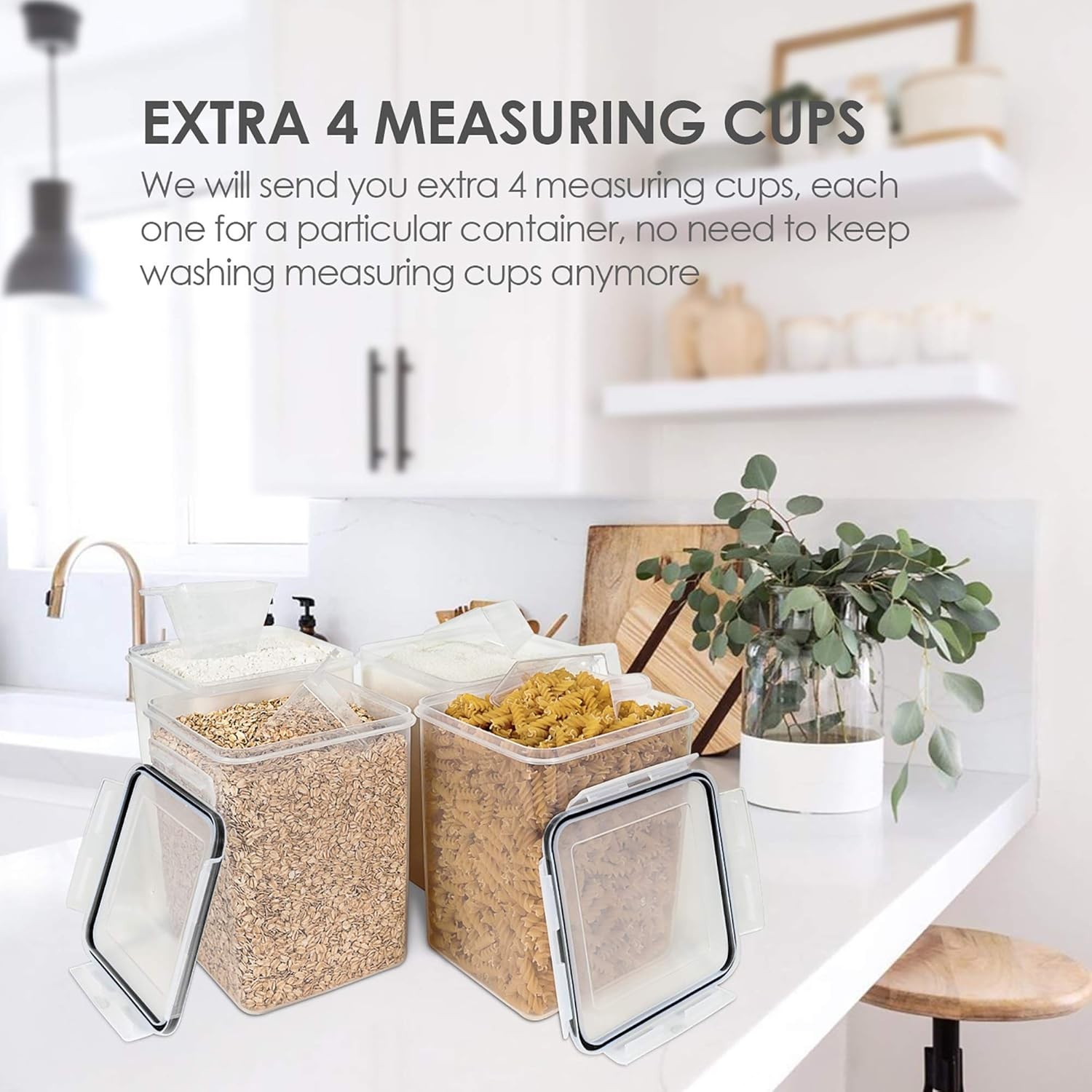 Durable Stackable 5.2L Food Storage Containers – Set of 4 with Airtight Lids