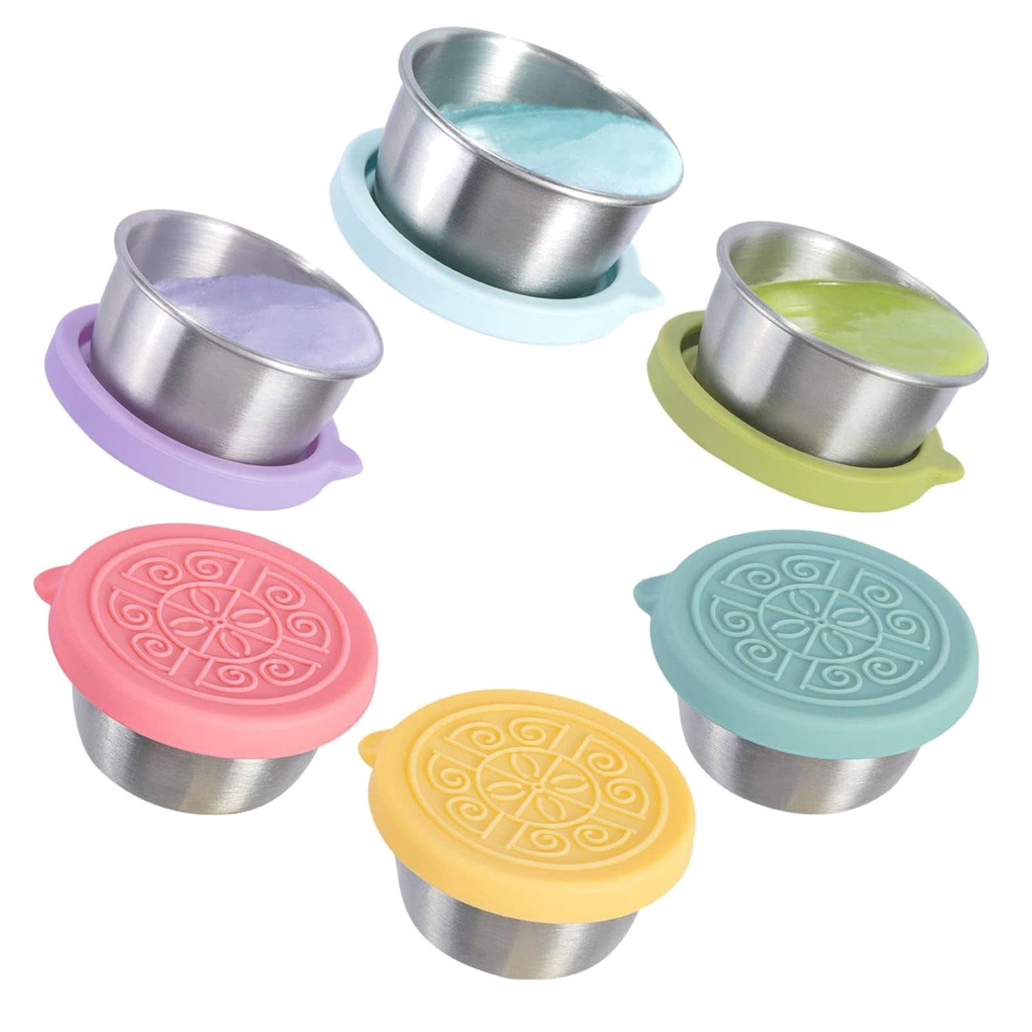 6×1.6oz Stainless Steel Sauce Cups – Leak-Proof, Perfect for Lunch Boxes