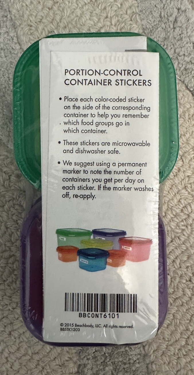 New-7 Pc Food Portion Control Containers for Diet and Healthy Living Beach Body