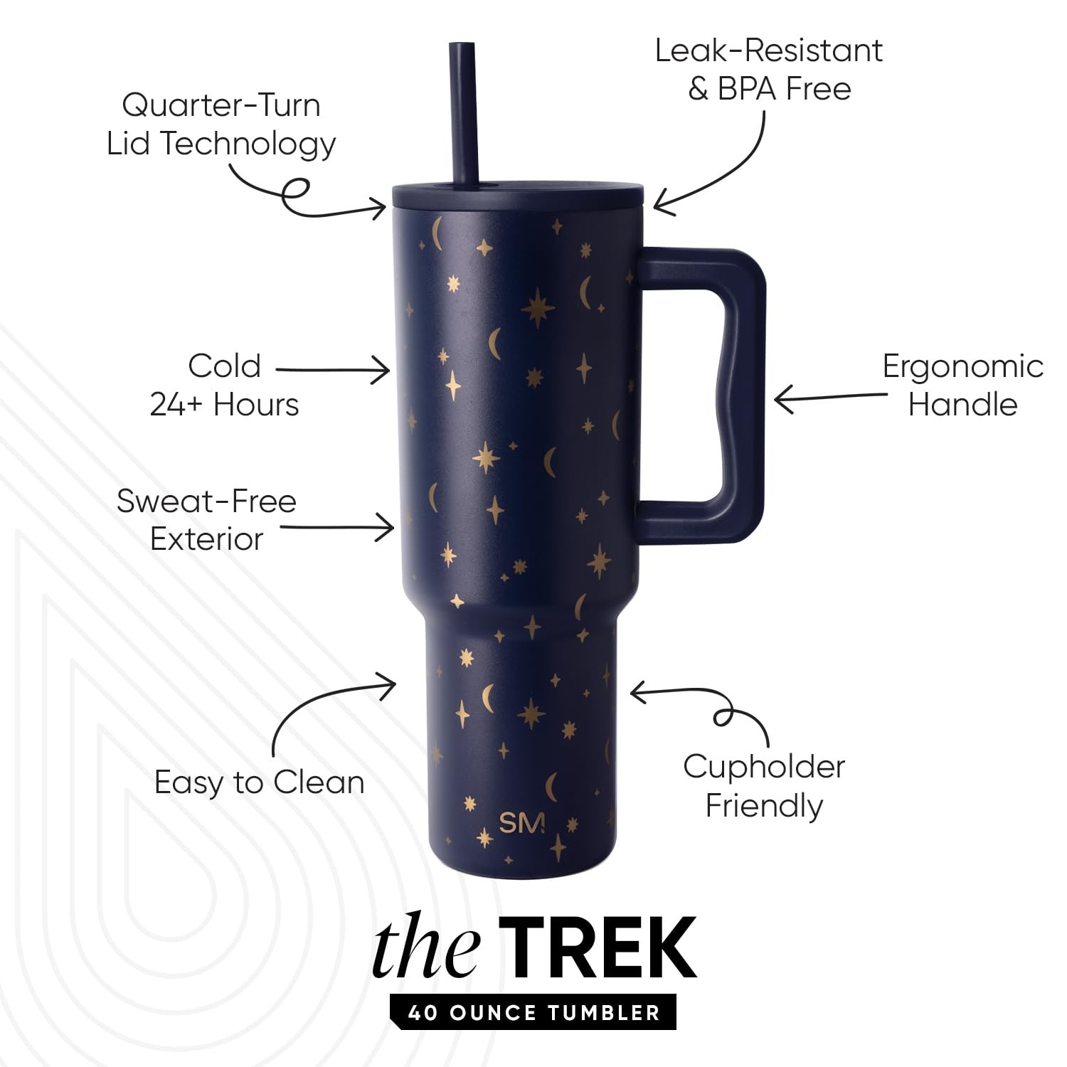 Simple Modern Halloween 40 Oz Trek Tumbler Handle And Straw Lid Cup Holder