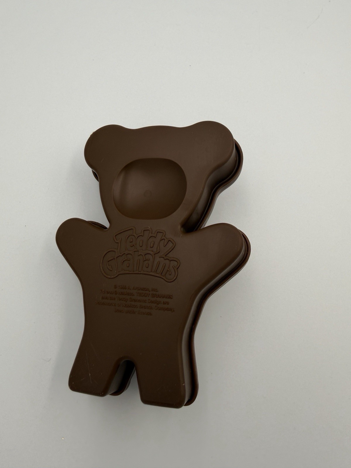 Teddy Grahams Flip Top Dark Brown Snack Container Vintage 1999 USED F1