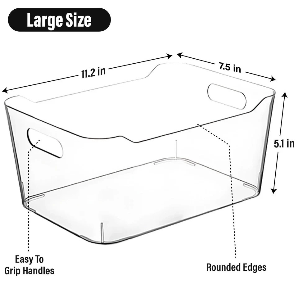 Clear Plastic Storage Bins for Kitchen Organization or Pantry Organizers and …