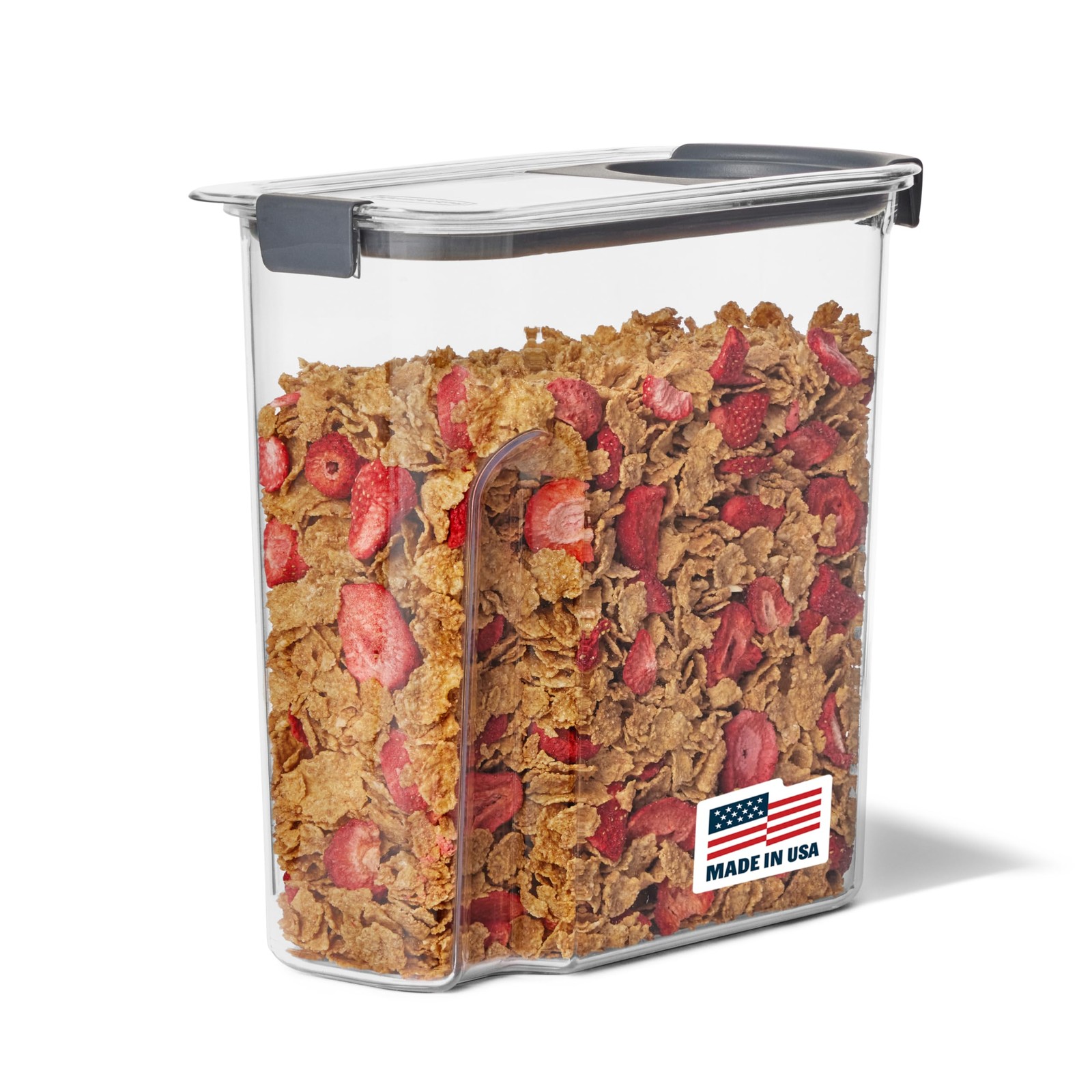 Rubbermaid Brilliance Airtight Cereal Food Storage Container, 18 Cup, Clear
