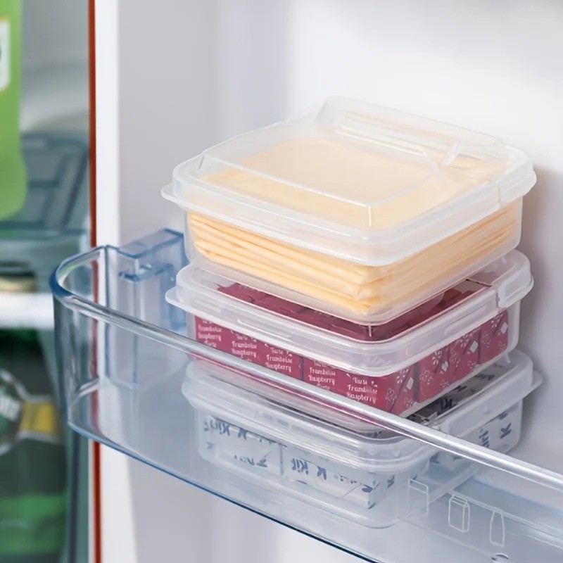 1/4PCS Clear Butter Cheese Storage Box Flip Lid Fridge Food Container