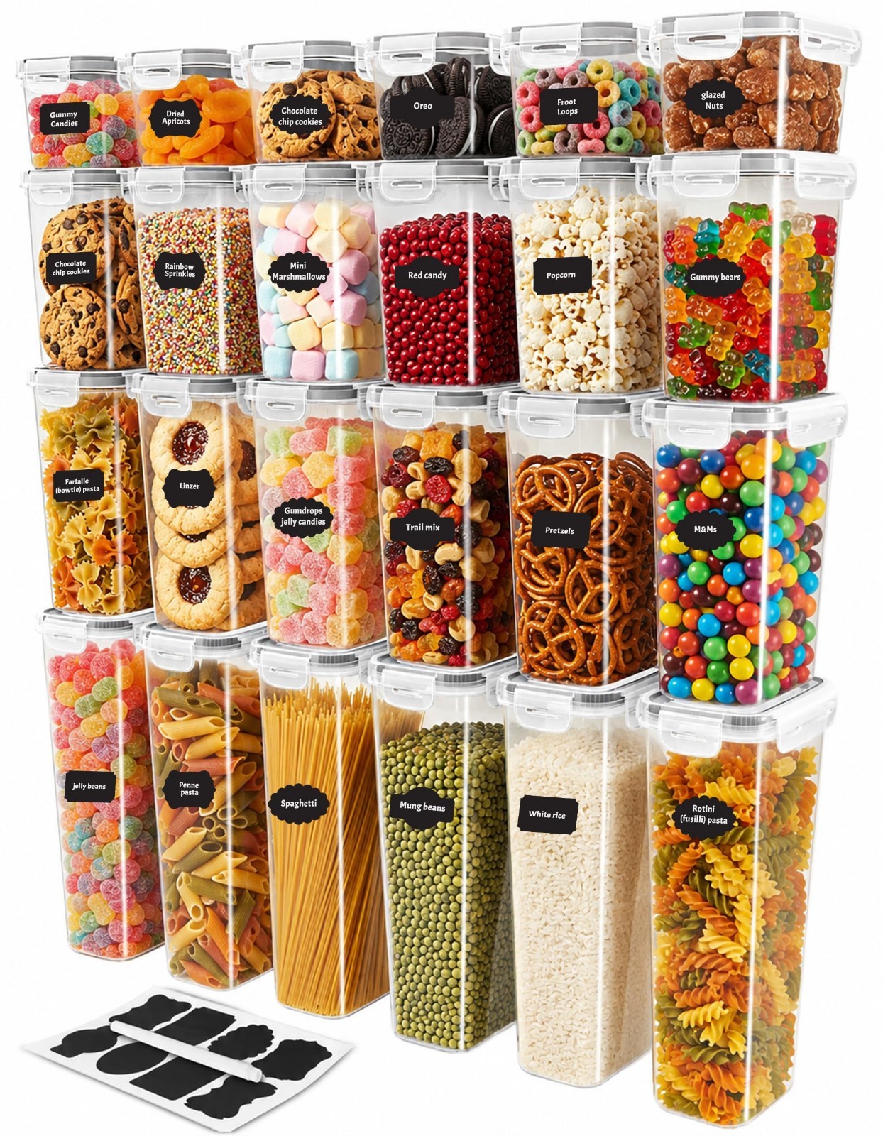 Airtight Food Storage Containers Set – 24 Pack BPA-Free Kitchen Organizers for C